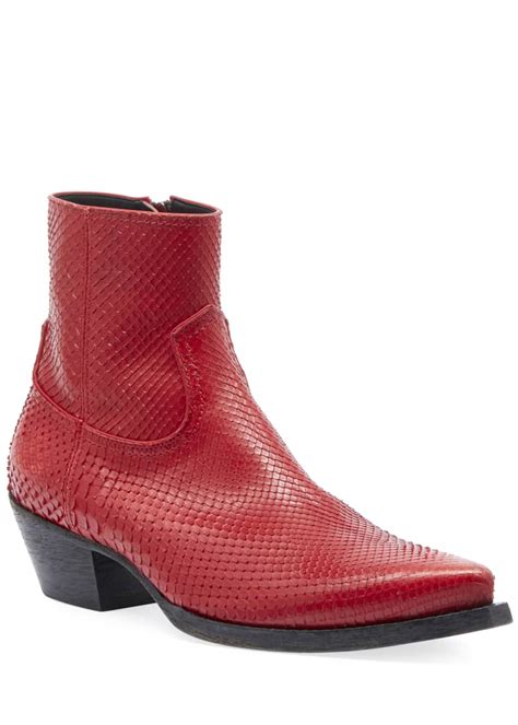 saint laurent male boots snakeskin